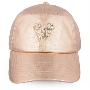 NWT Disney Womens Briar Rose Gold Metallic Mickey Mouse Baseball Cap Hat 55-59cm